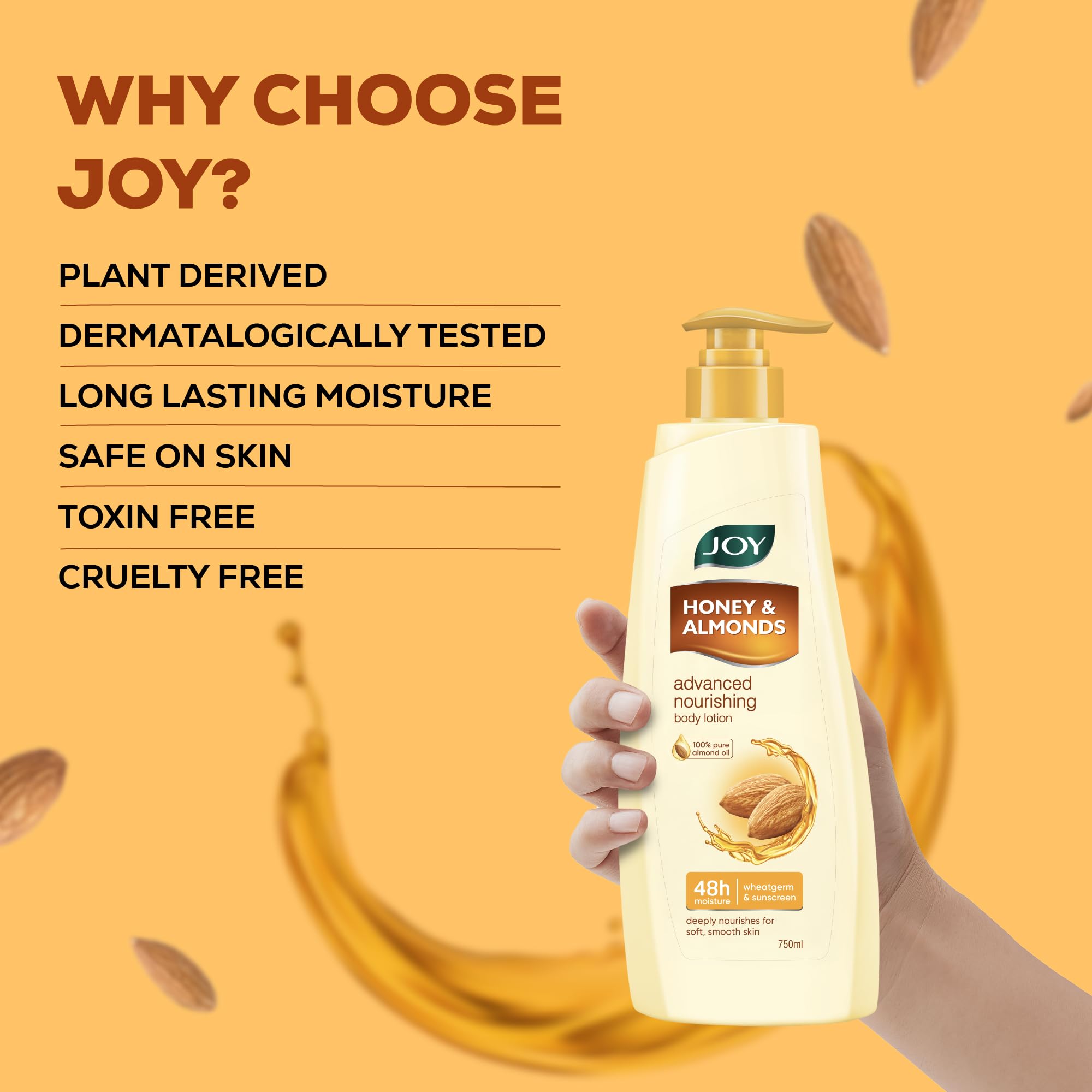 Joy Honey & Almonds Advanced Nourishing Lightweight Summer Body Lotion 750ml – view 6