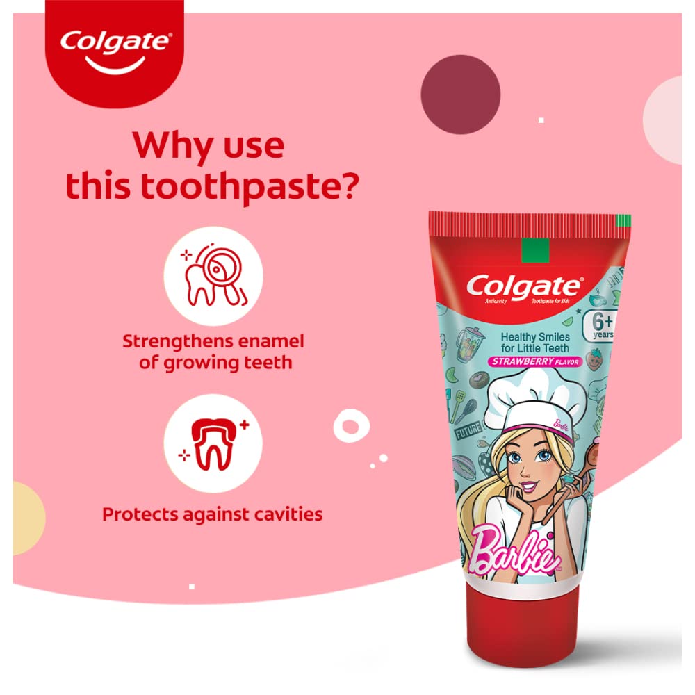 Colgate Anticavity Kids Barbie Toothpaste (6+ Years), Strawberry Flavour – view 4