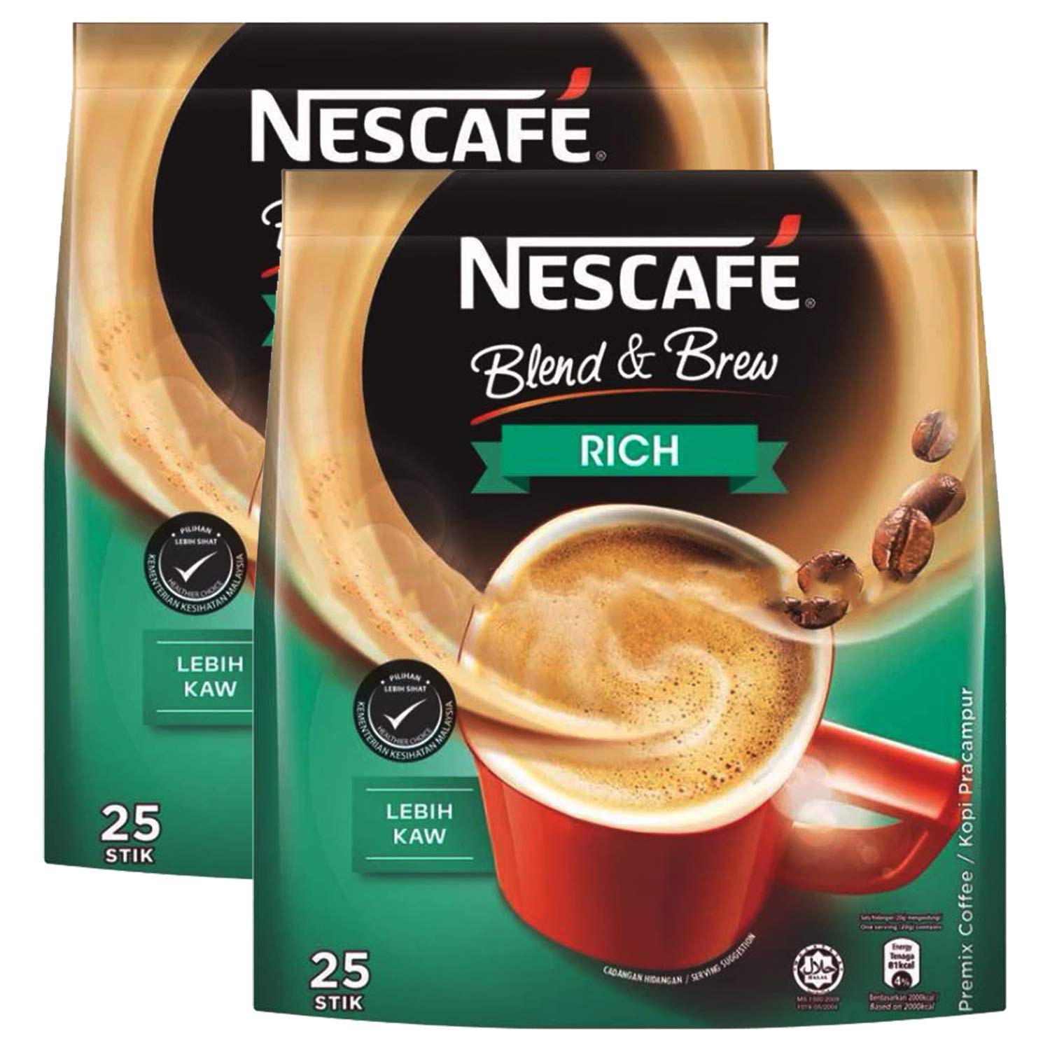 Nescafe Rich Coffee bag with single-serve sachets, pack of 2