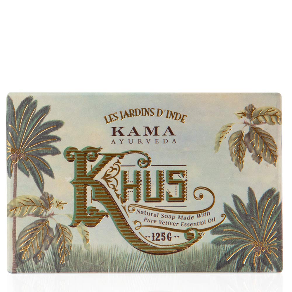 Cold pressed organic khus soap bar by Kama Ayurveda