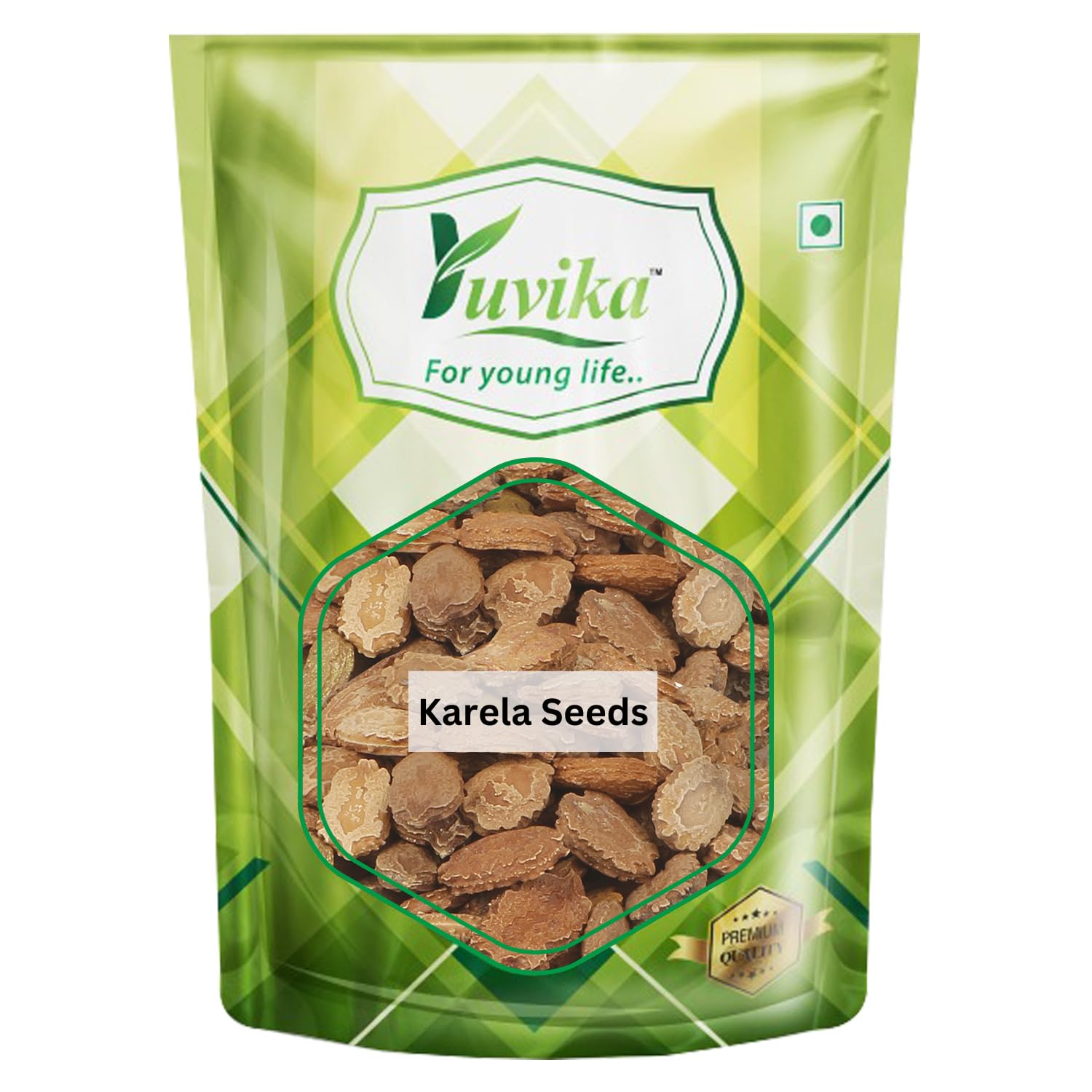 Whole Momordica charantia karela seeds in Yuvika 200 g pack