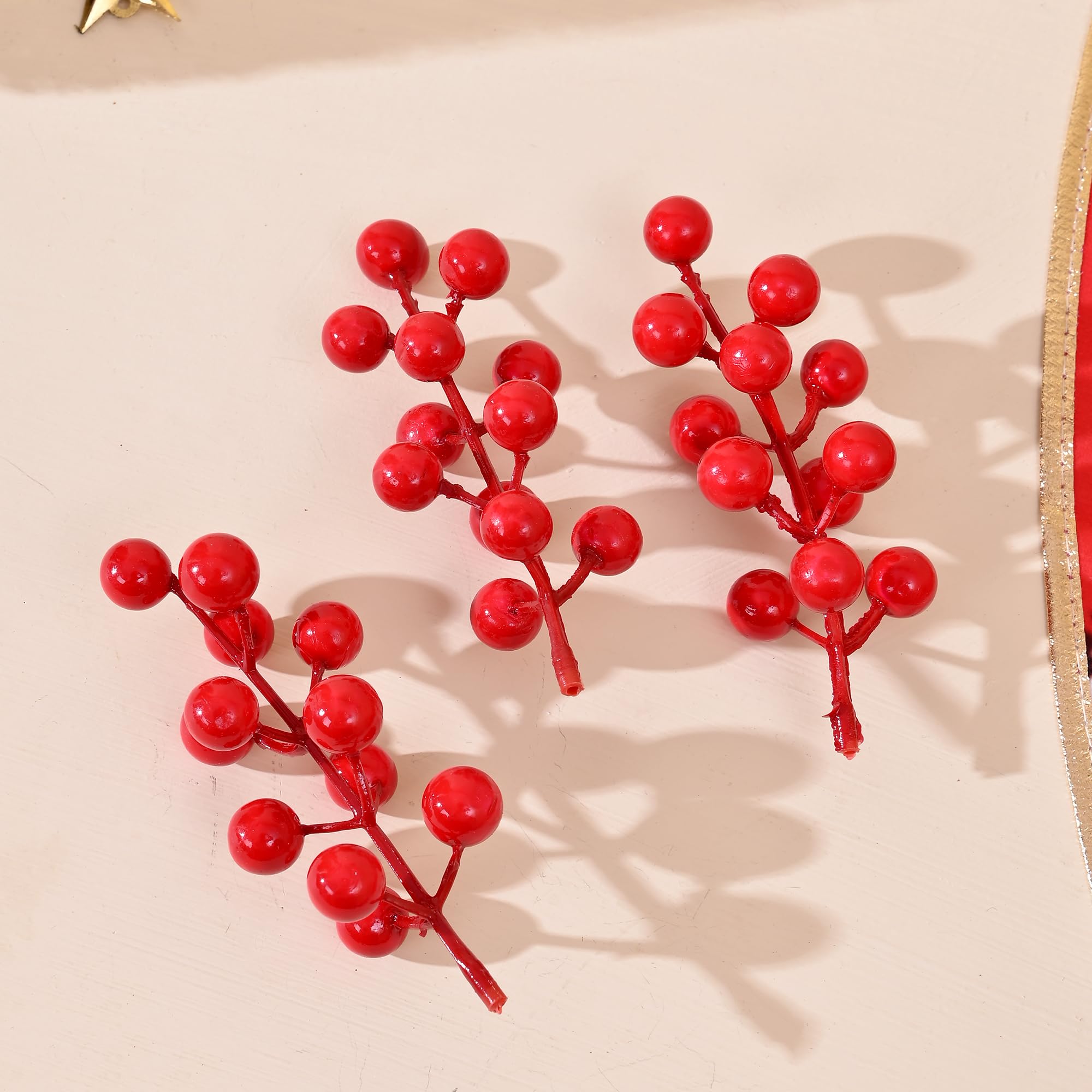 CraftVatika Christmas Tree Decoration Ornaments Items, Fake Red Berry Cherry Hanging Ornaments for Xmas Tree, Christmas Decoration, Home Office Decor, Xmas Tree Hanging Items, Xmas Gifts (5 Pieces) – view 6