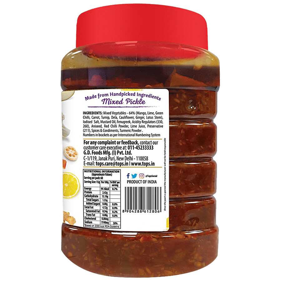 Tops Gold - Mixed Pickle, Traditional Flavour, Intense Taste 900 g – view 7