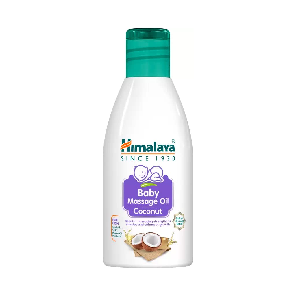 Front view of Himalaya Baby Massage Oil coconut 100 ml