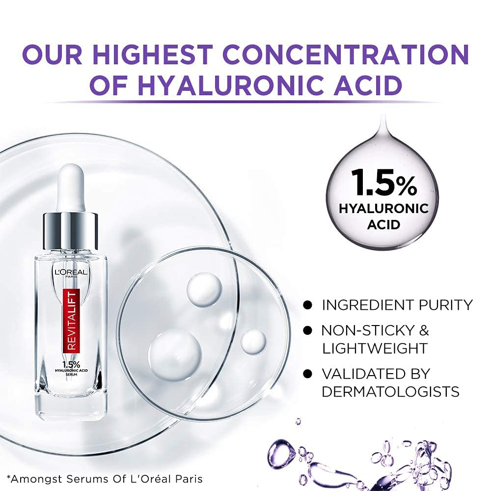 L'Oreal Paris Revitalift 1.5% Hyaluronic Acid Serum (15ml)-Pack of 2 – view 4