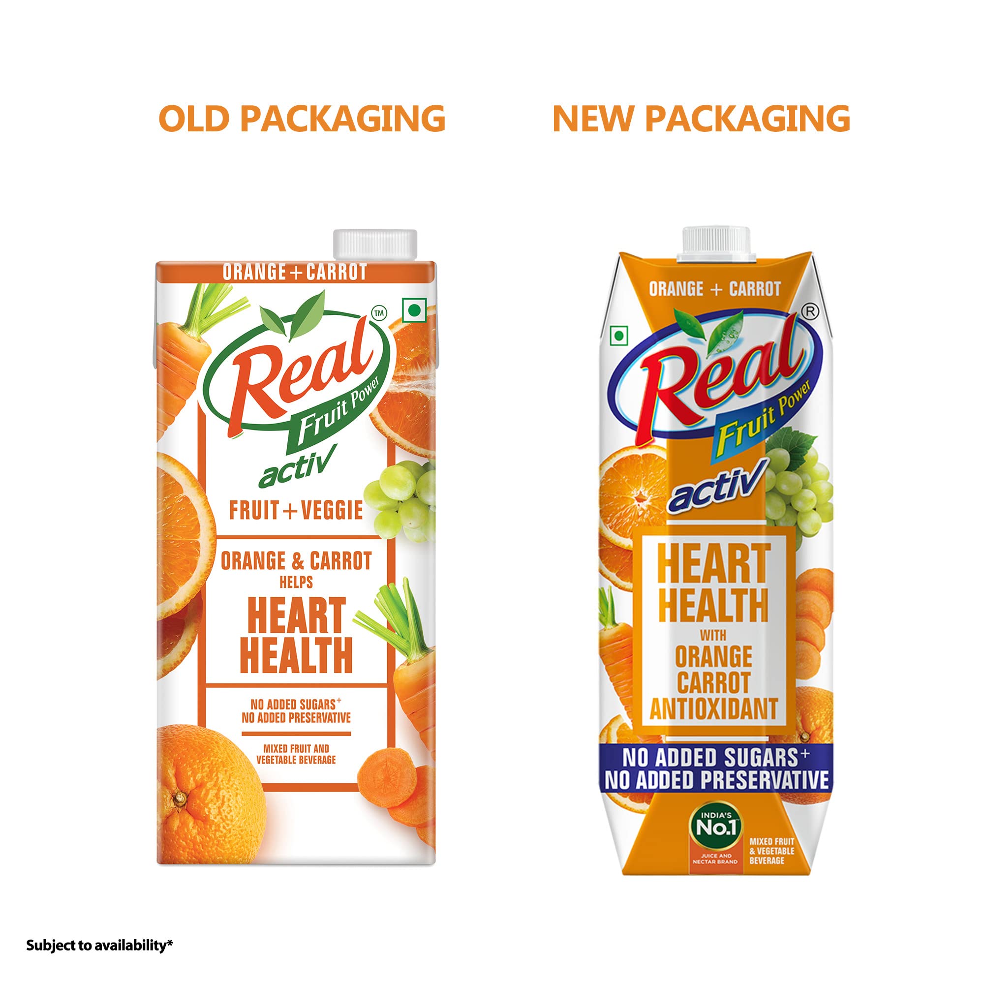 Real Activ Orange Carrot Fruit Juice - 1L – view 2
