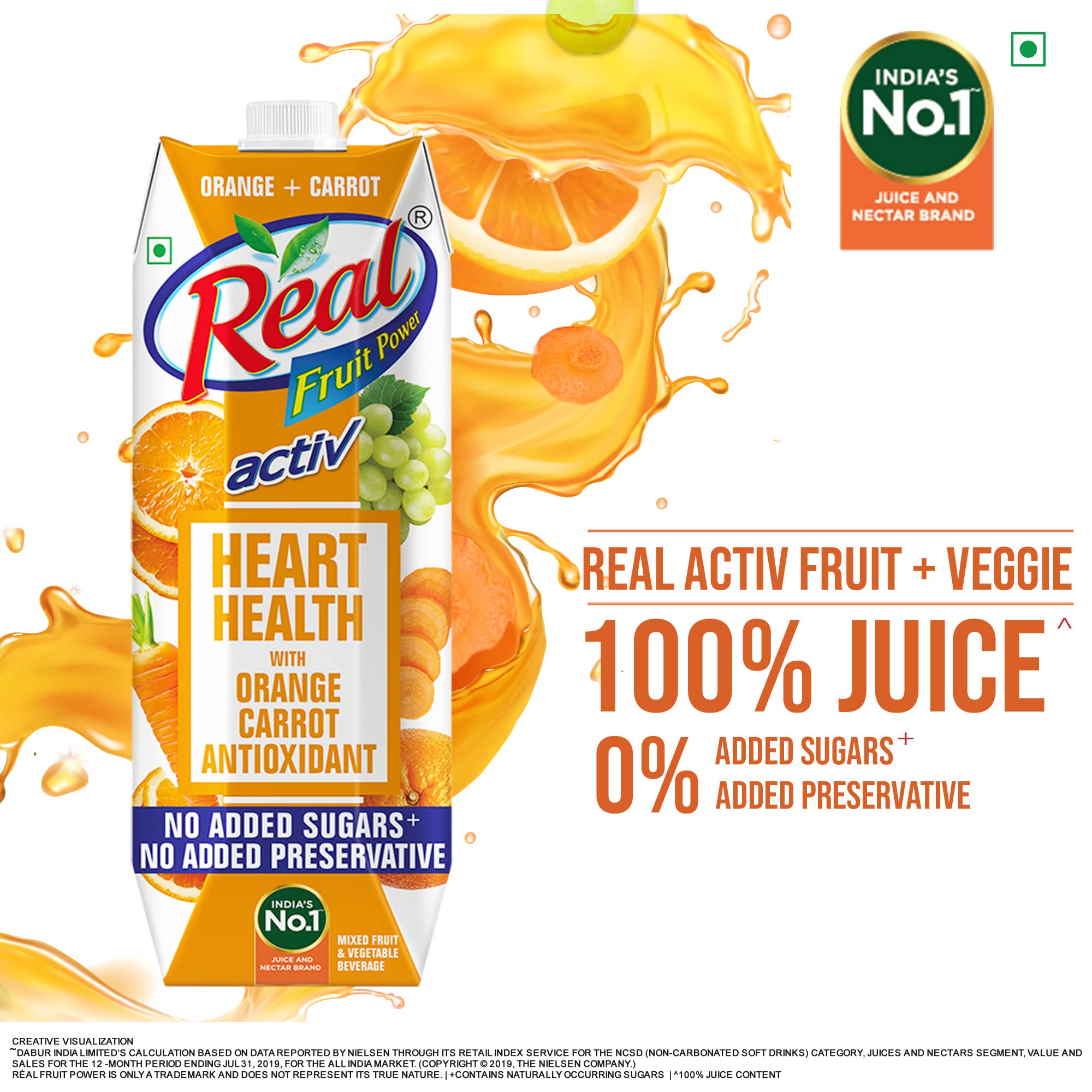 Real Activ Orange Carrot Fruit Juice - 1L – view 3