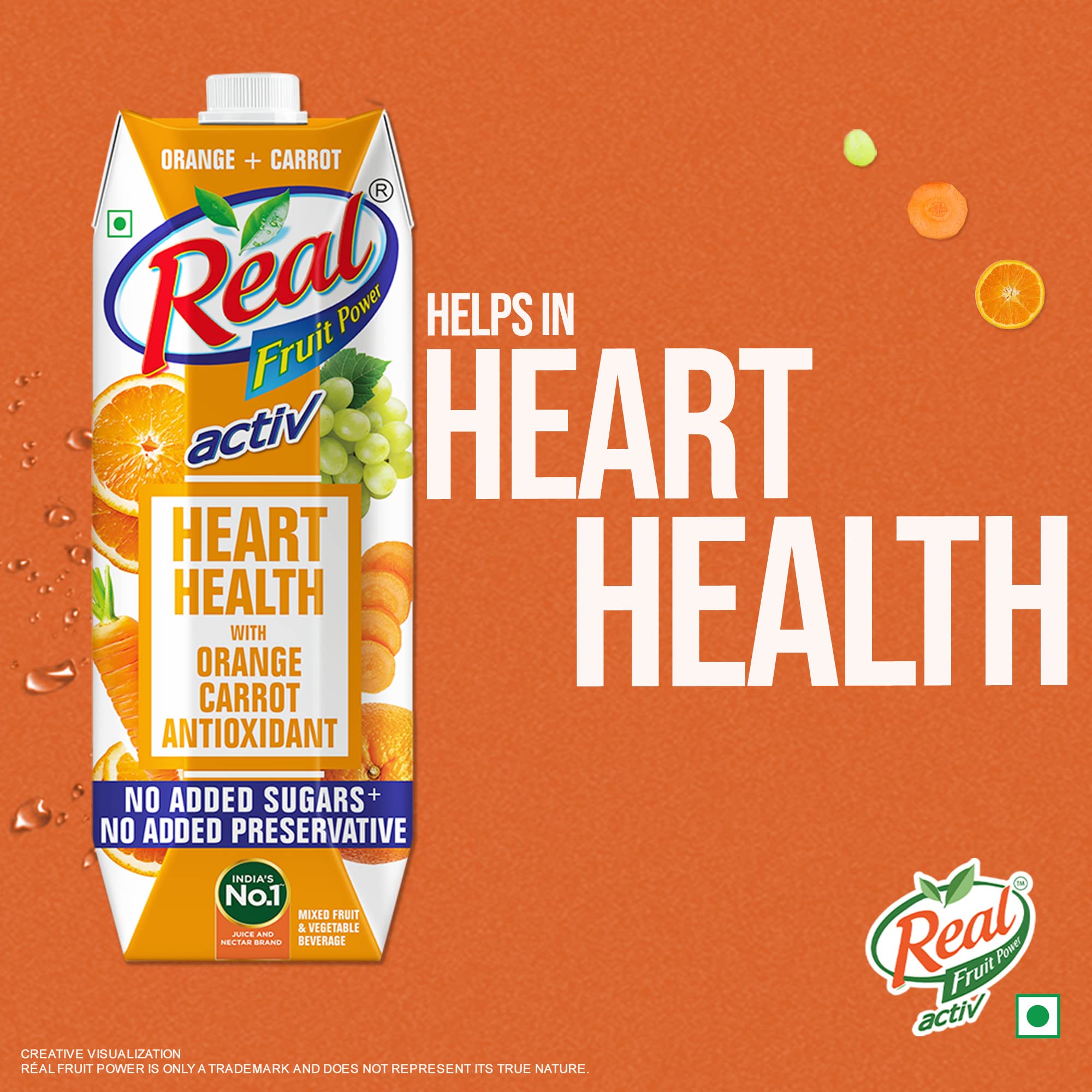 Real Activ Orange Carrot Fruit Juice - 1L – view 4