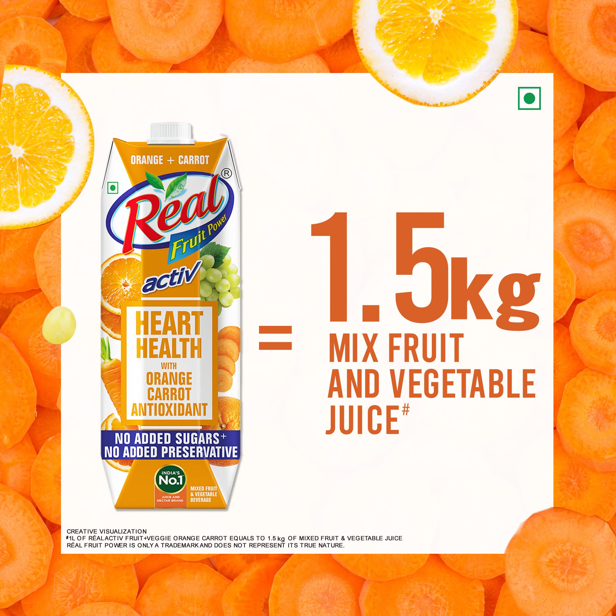 Real Activ Orange Carrot Fruit Juice - 1L – view 5