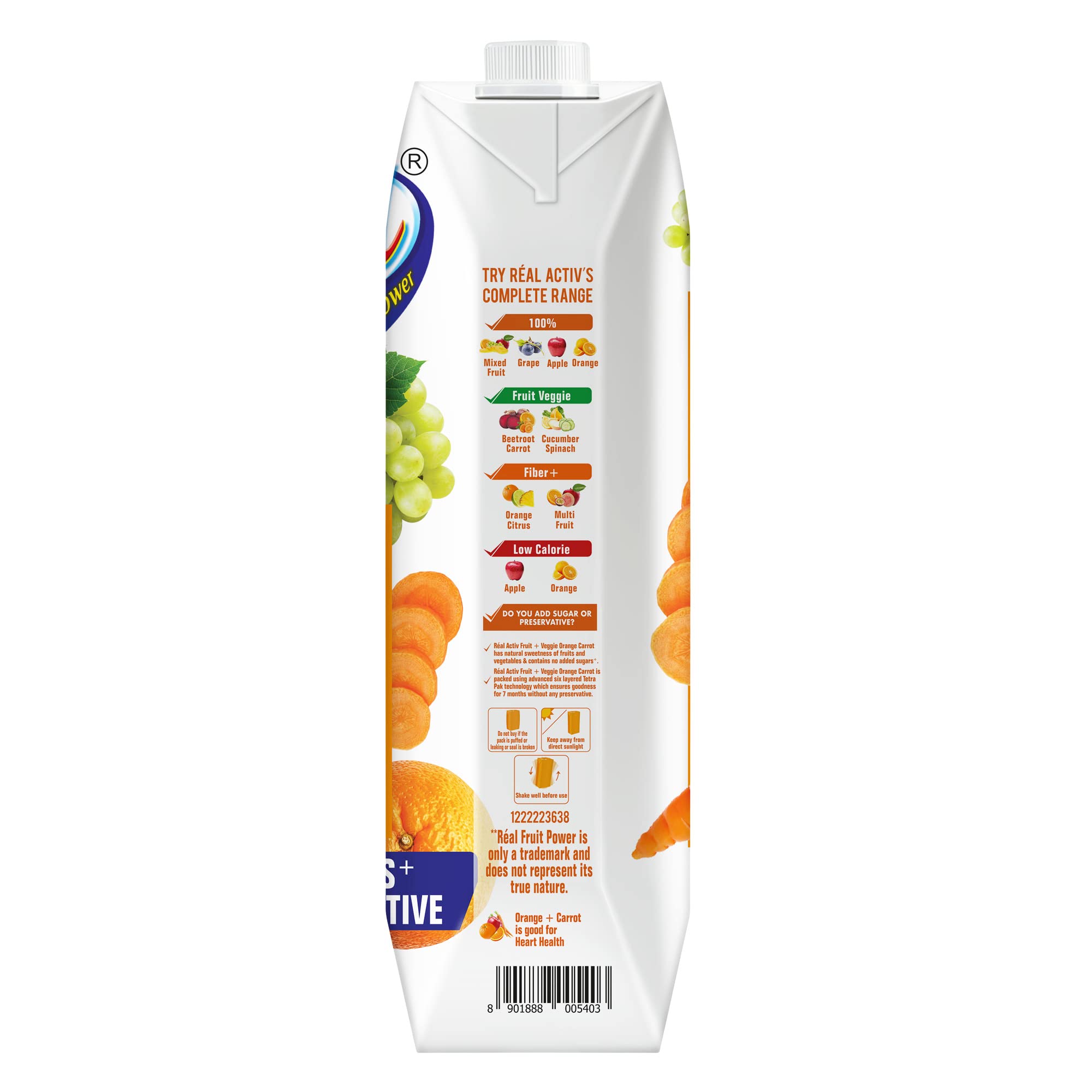 Real Activ Orange Carrot Fruit Juice - 1L – view 6