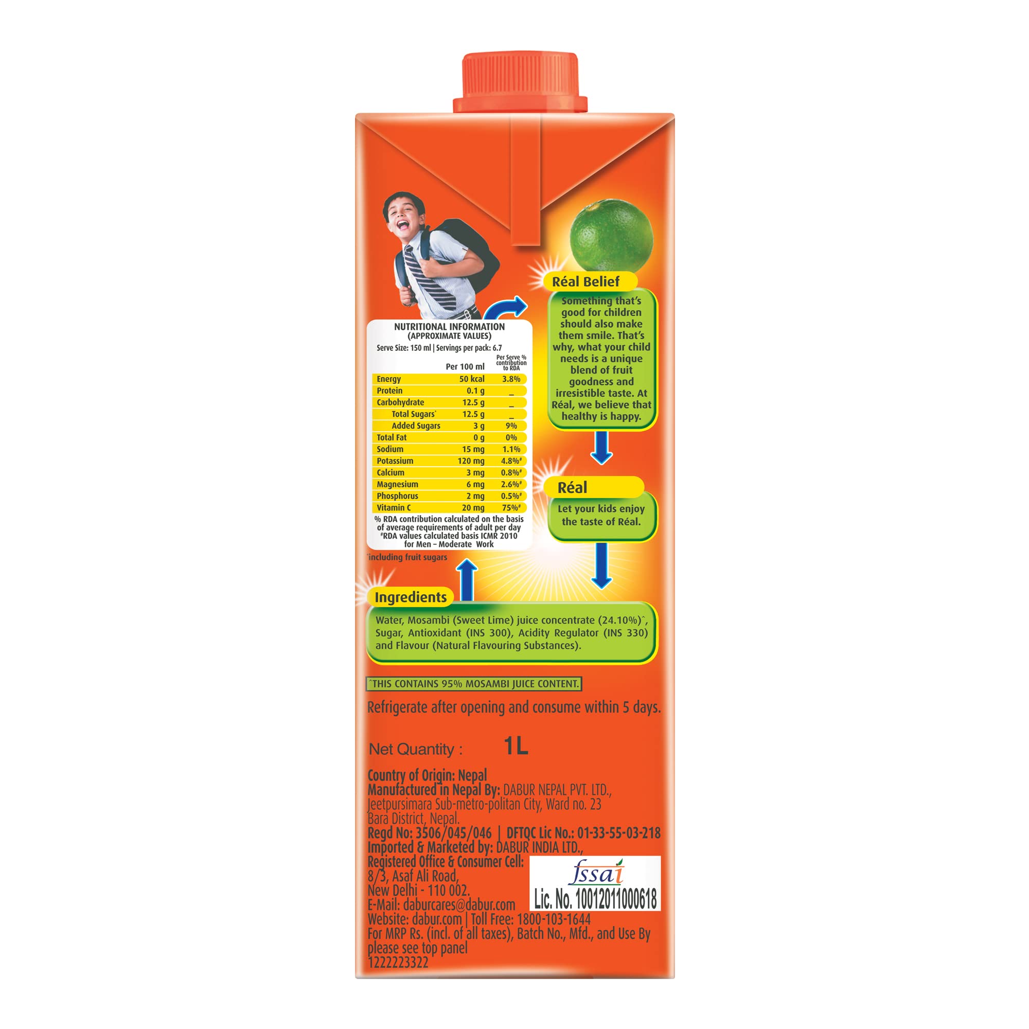 DABUR Real Fruit Power Mosambi Juice -1L – view 6