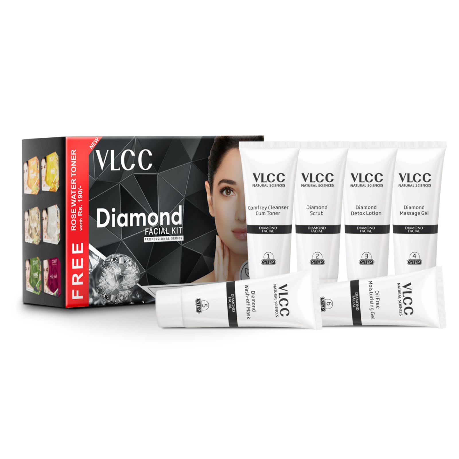 VLCC Diamond Facial Kit with FREE Rose Water Toner - 300g + 100ml – view 2