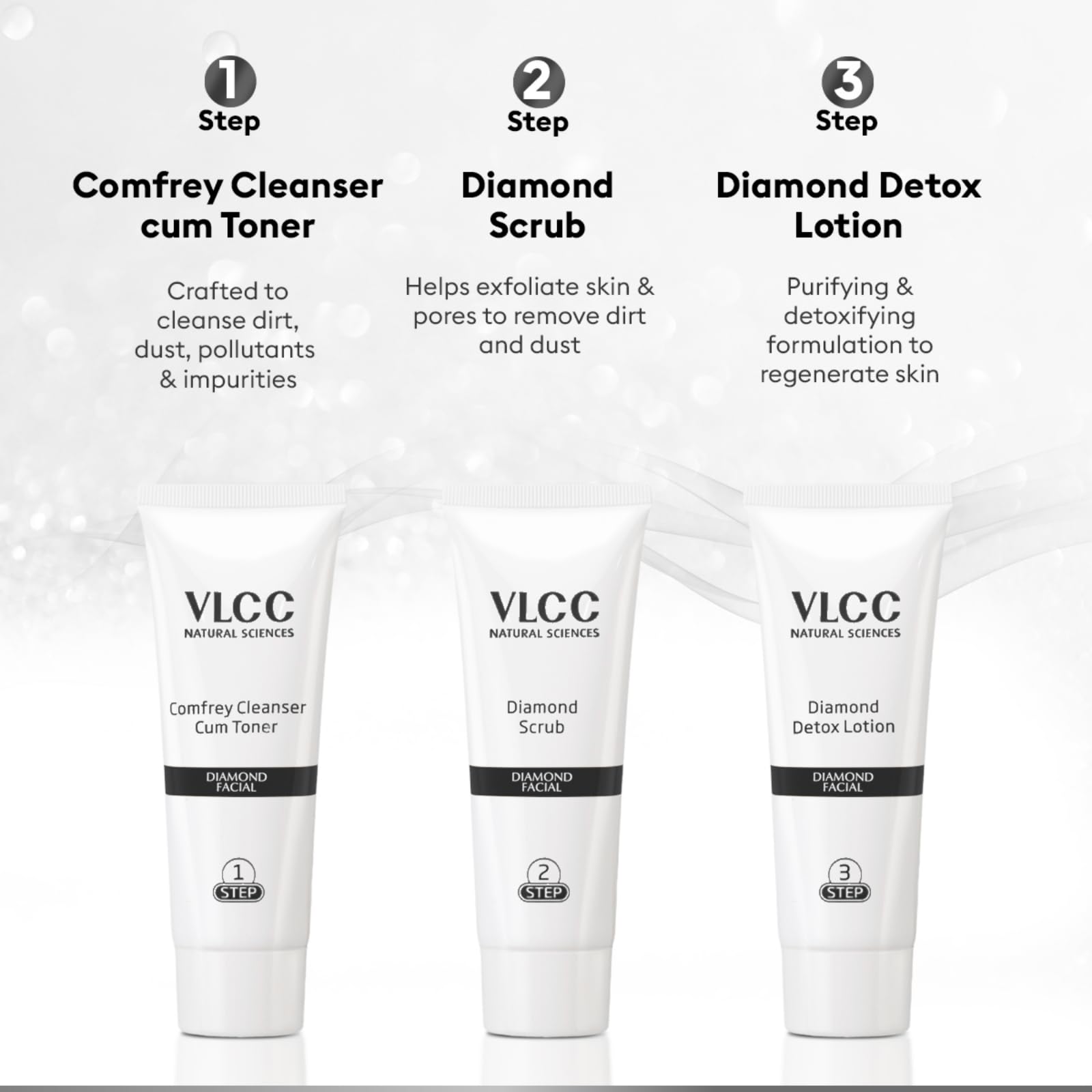 VLCC Diamond Facial Kit with FREE Rose Water Toner - 300g + 100ml – view 6