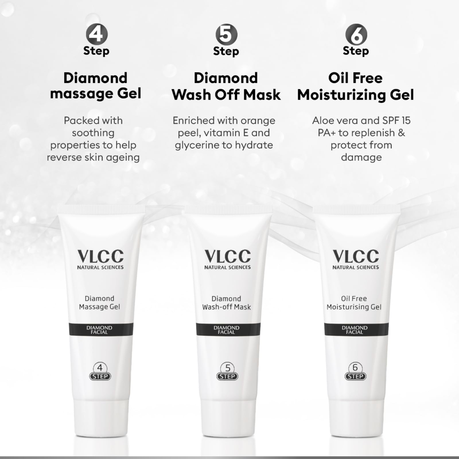 VLCC Diamond Facial Kit with FREE Rose Water Toner - 300g + 100ml – view 7