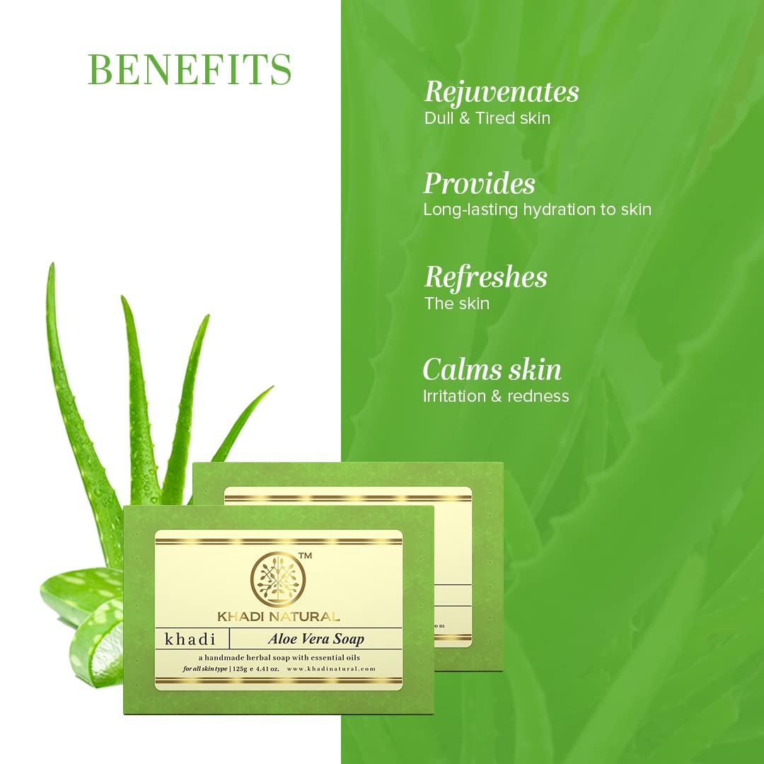 KHADI NATURAL Aloevera Handmade Soap, 125g – view 2