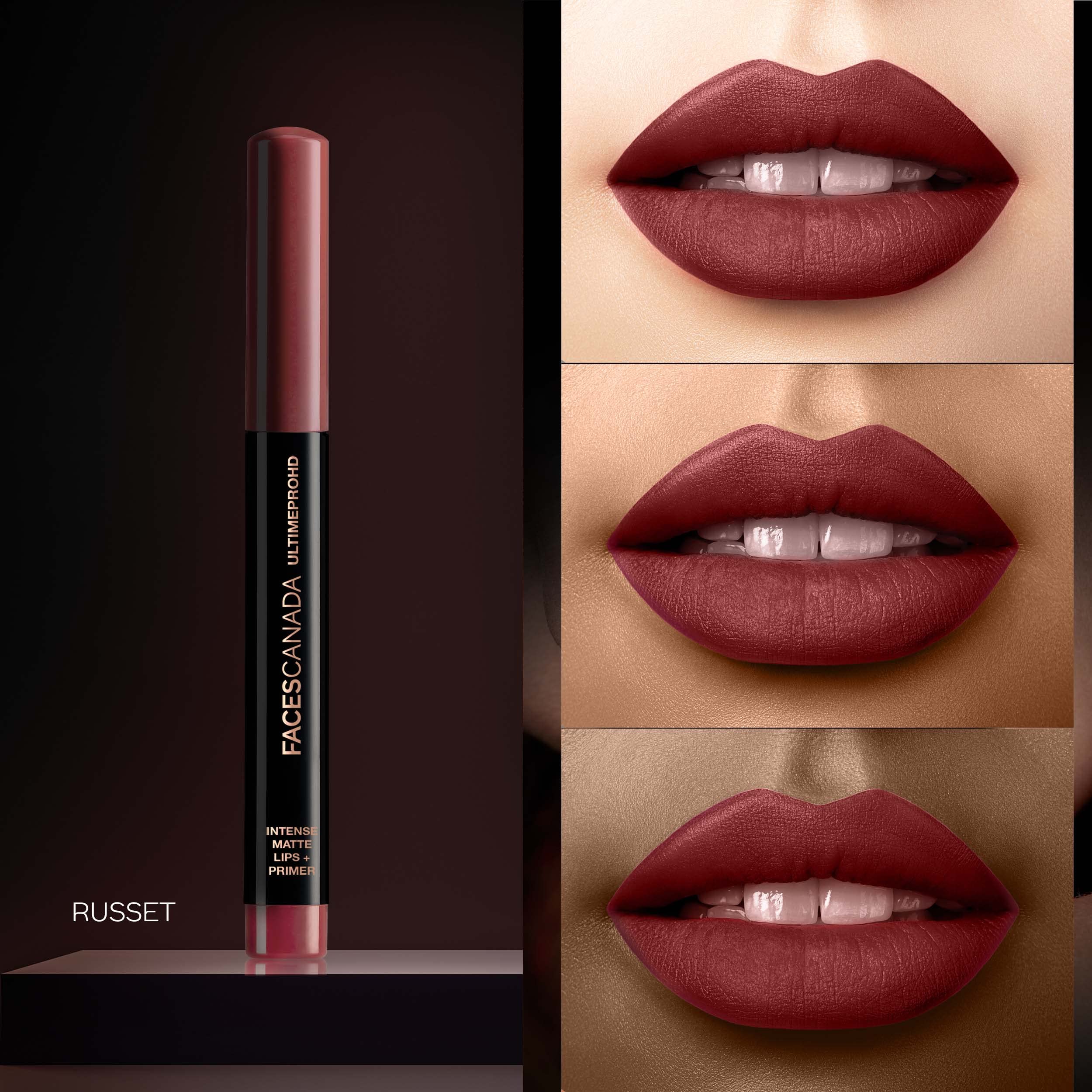 FACES CANADA Ultime Pro HD Intense Matte Lipstick + Primer - Russet (Brown), 1.4g – view 2
