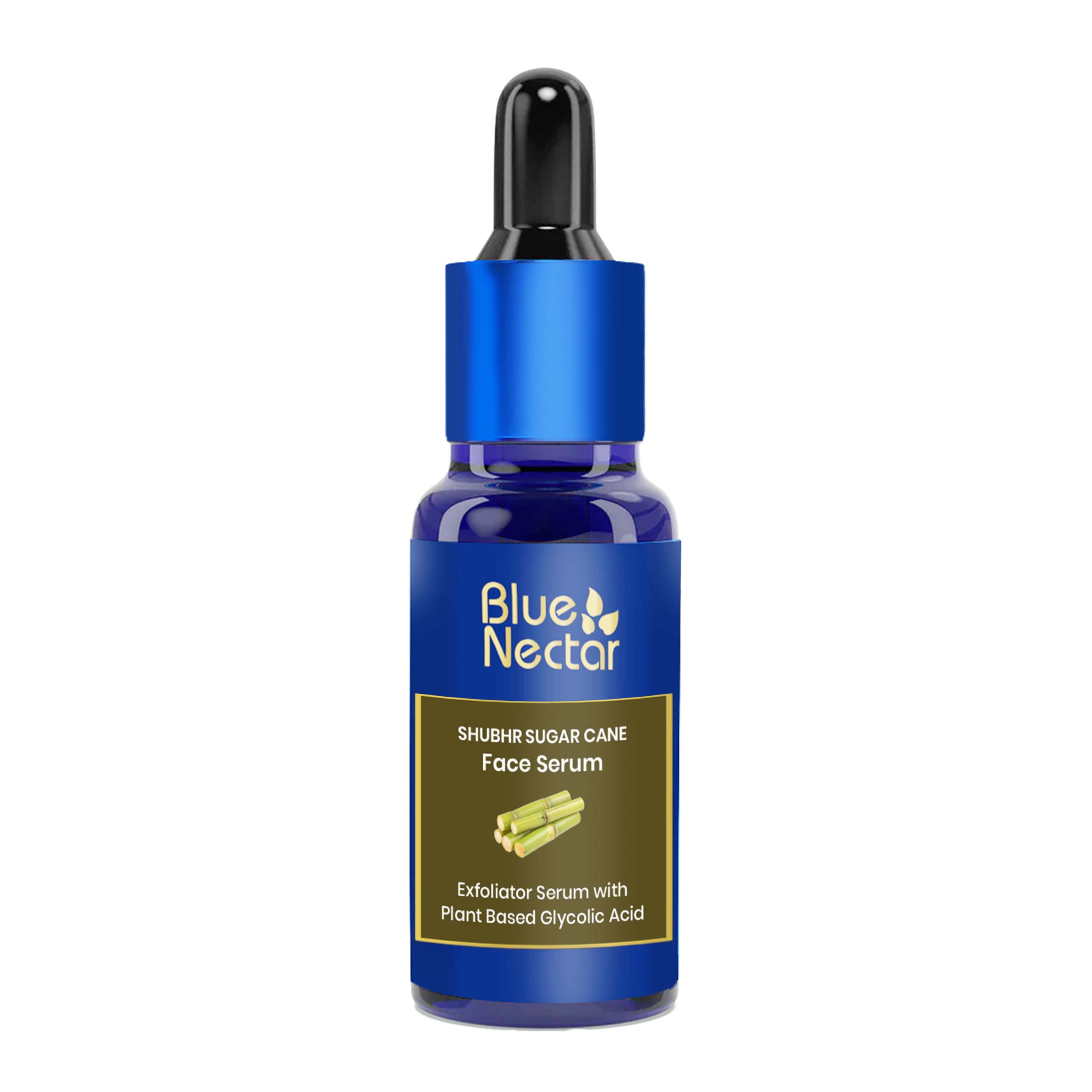 Blue Nectar exfoliating face serum bottle with sugarcane glycolic acid