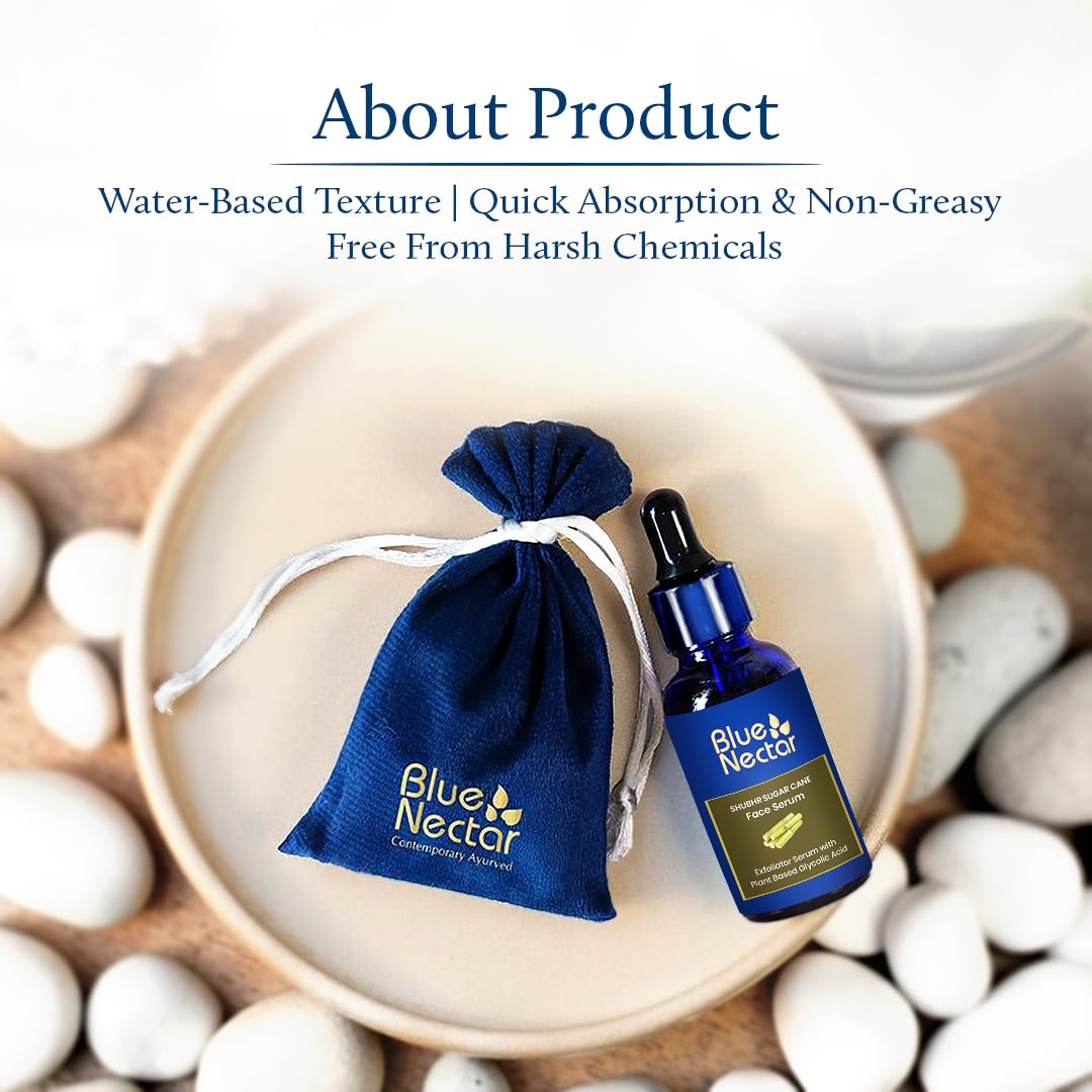 Blue Nectar AHA Face Serum with Plant-Based Glycolic Acid from Sugarcane for Deep Exfoliation – view 6