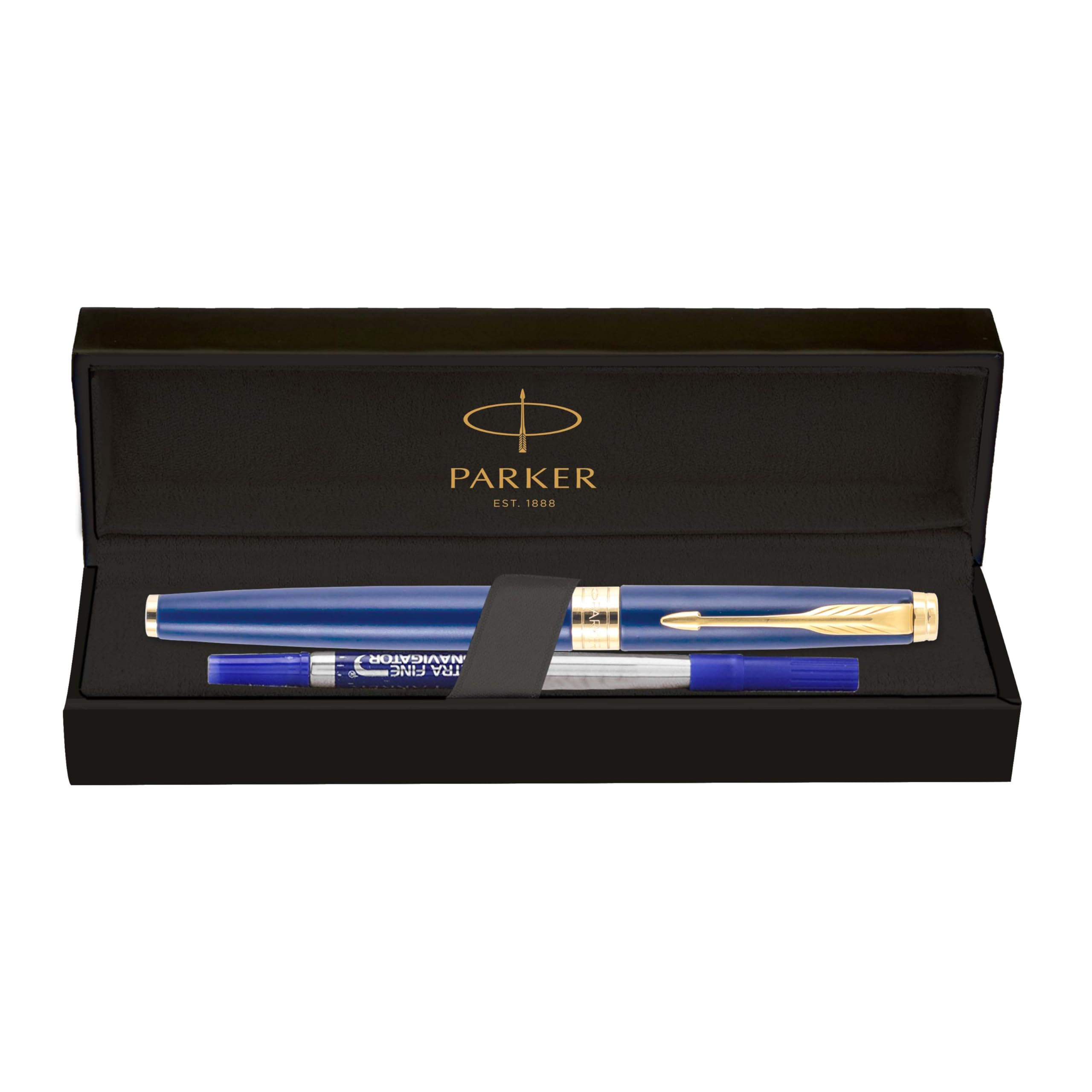 Red Parker Aster rollerball pen and ultra fine blue refill