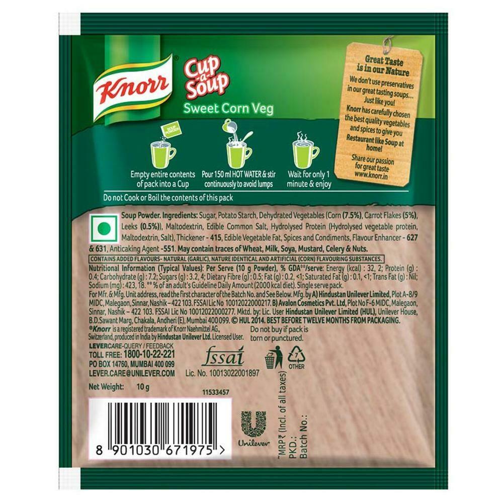 Knorr Sweet Corn Veg Instant Cup-A-Soup 9.5 G – view 3
