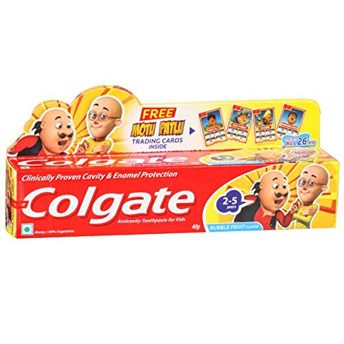 BLUE MOON ENTERPRISES Colgate Anticavity Toothpaste for 2-5 Years Kids with Motu Patlu Trading Cards (Bubble Fruit) - Pack of 4 – view 1