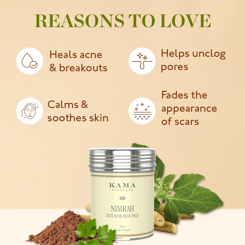 Kama Ayurveda Nimrah Anti Acne Face Pack with Sandalwood and Liquorice, 40G – view 3