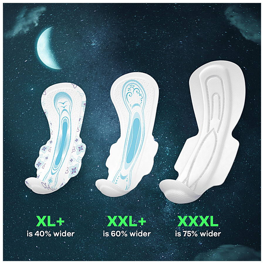 Whisper  Bindazzz Nights Sanitary Pads - Wider Back, Up To 0% Leak, Provides All Night Protection, XXXL 20 pcs – view 3