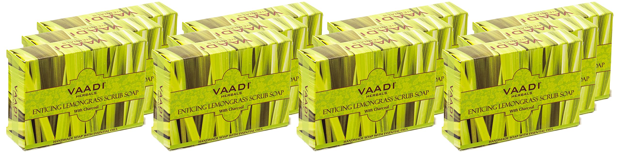 Vaadi Herbals Enticing Lemongrass Scrub Soap, 75g (Pack of 12) – view 2