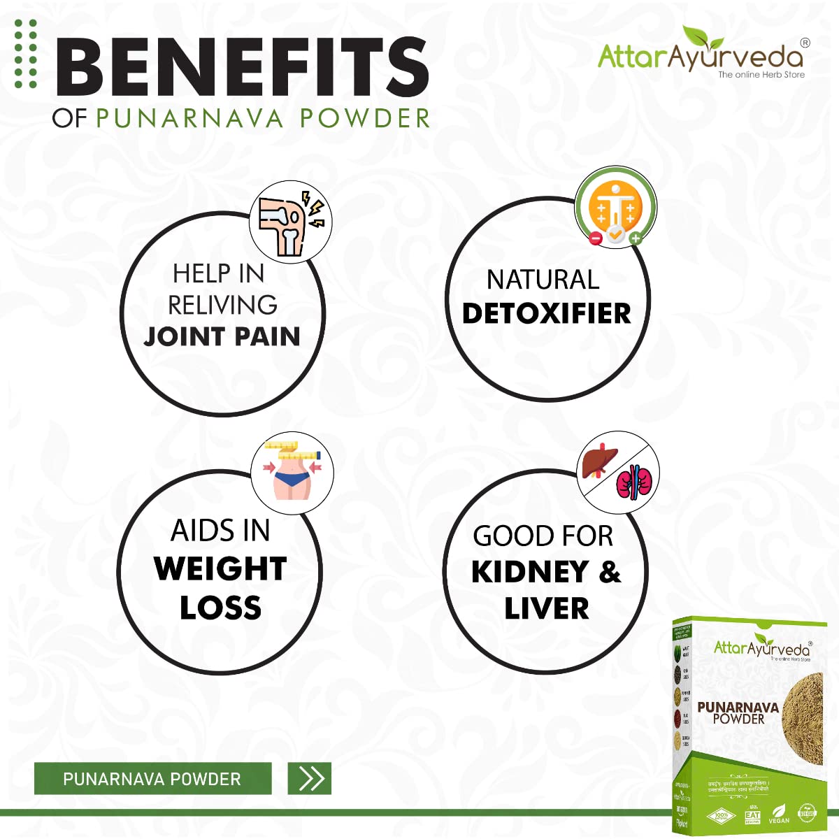 Attar Ayurveda Punarnava Powder for Kidney Rejuvenation (250 gm) – view 5