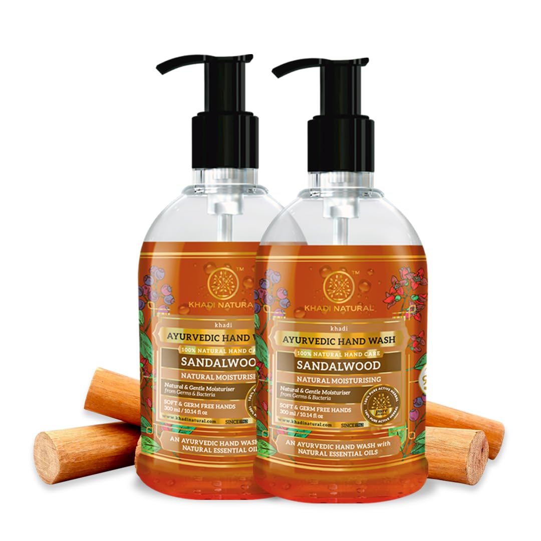 Khadi Natural Ayurvedic sandalwood liquid hand wash bottle pack