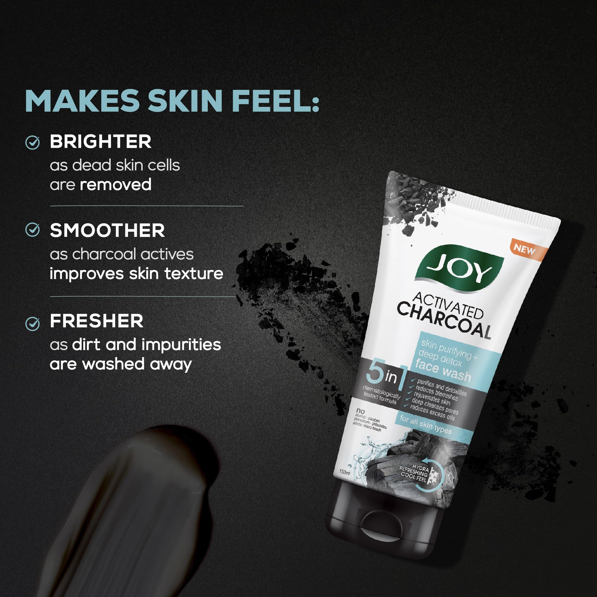 Joy Activated Charcoal Face Wash for Oily Skin 150ml – view 3