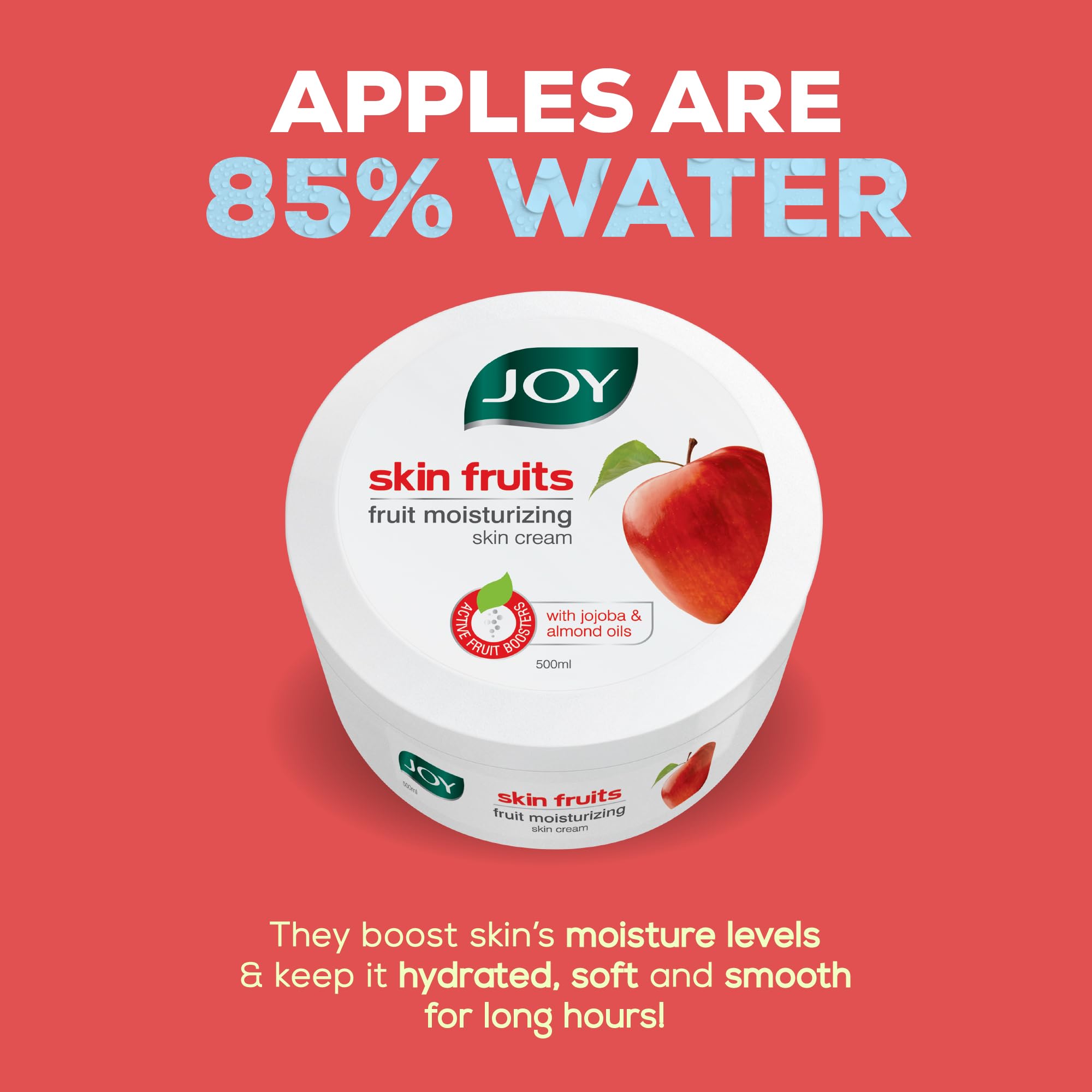 Joy Skin Fruits Moisturizing Skin Cream With Apple, Jojoba & Almond Oil (500ml) – view 3