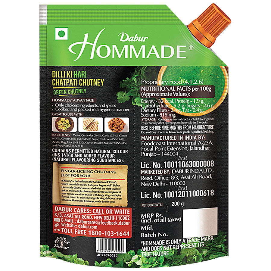 Dabur Hommade - Dilli Ki Hari Chatpati Chutney 200 g – view 3