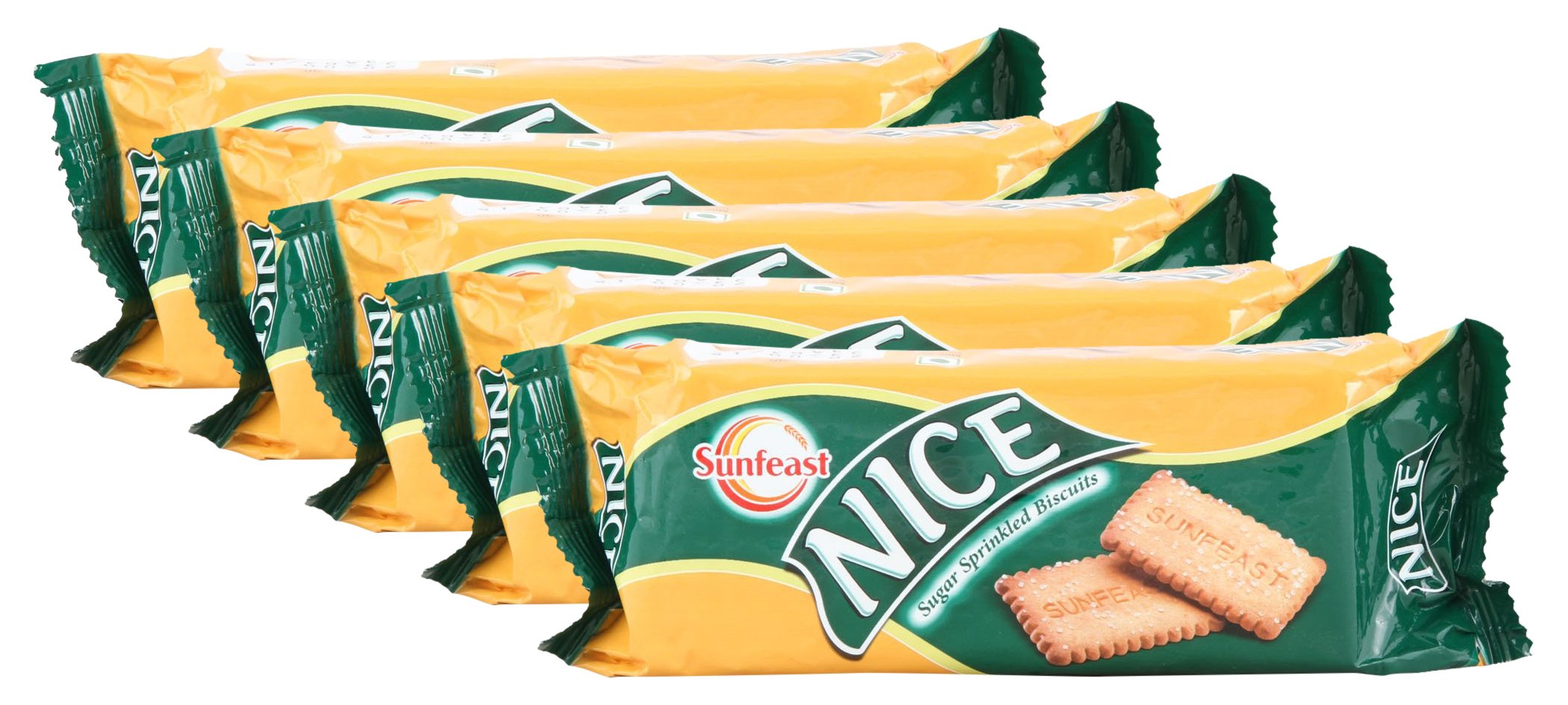 Sunfeast Nice biscuit combo pack in pouch packaging, 150 g each