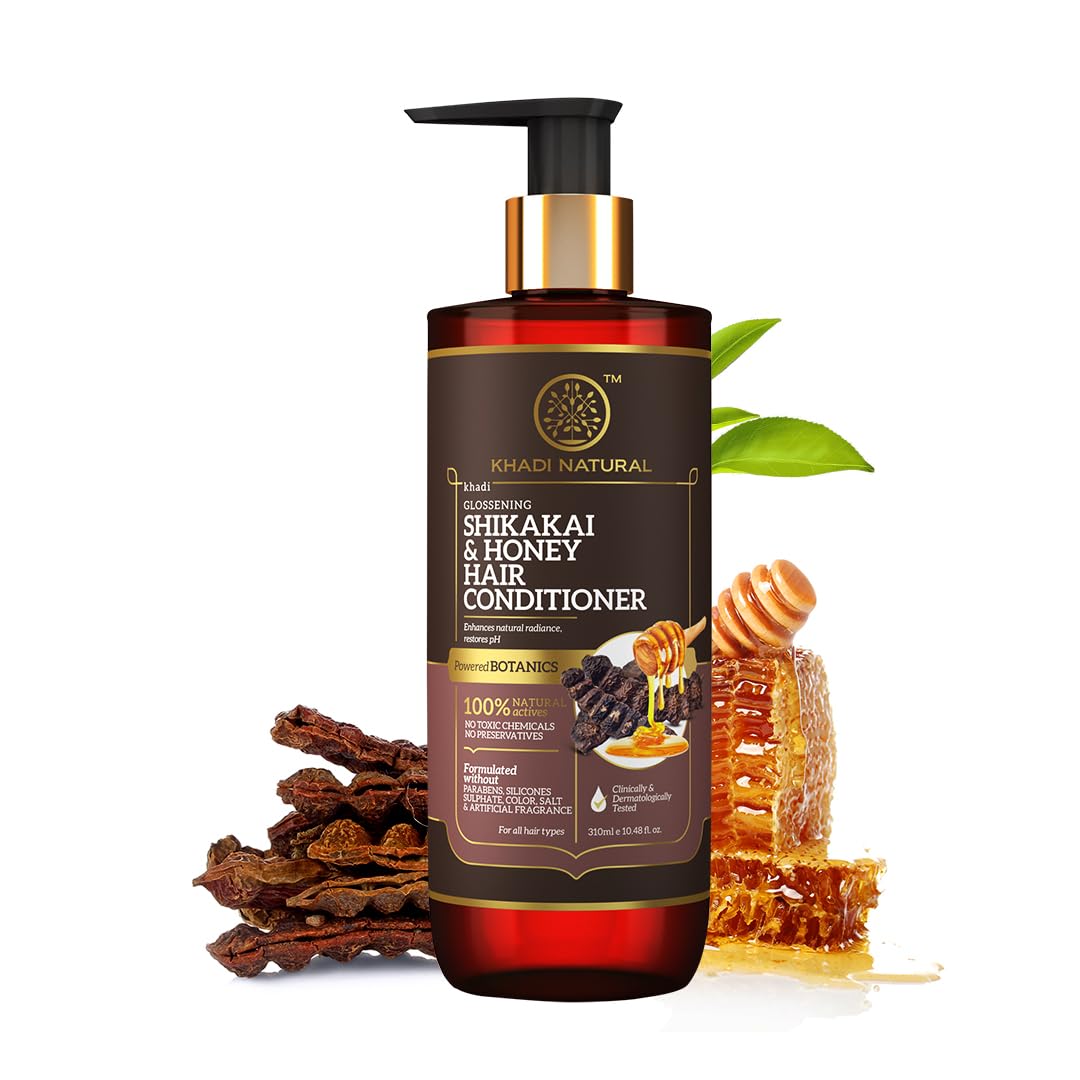 Front bottle of Khadi Natural Shikakai and Honey Conditioner