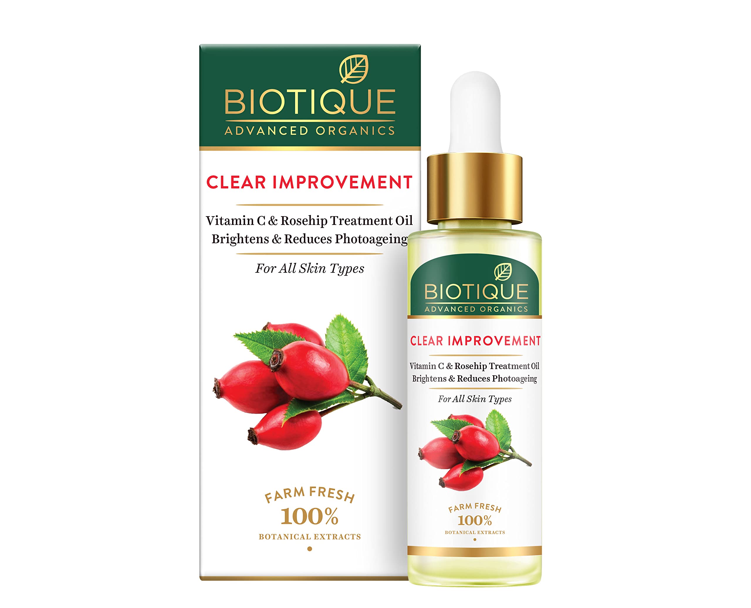 Biotique Vitamin C and Rosehip face oil 30 ml bottle