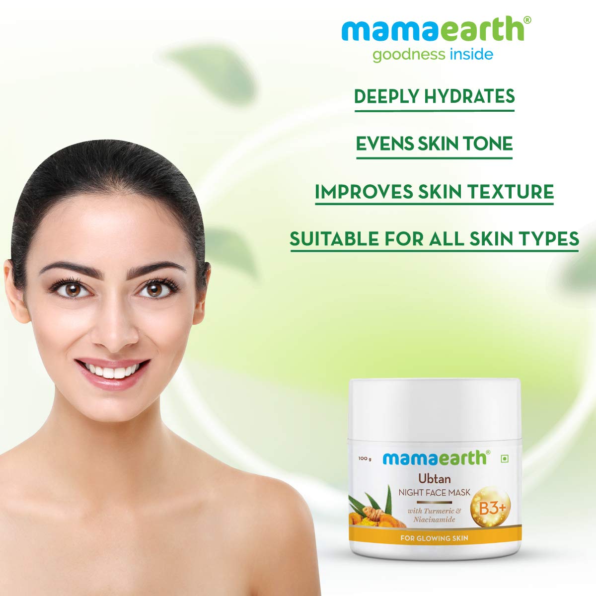Mamaearth Ubtan Night Sleep Face Mask, Night Cream Gel with Turmeric & Niacinamide for Glowing Skin – view 3