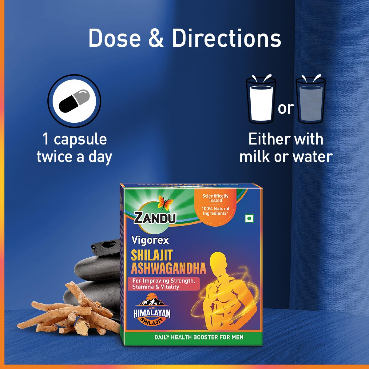 Zandu Vigorex Shilajit Ashwagandha Capsule – view 5