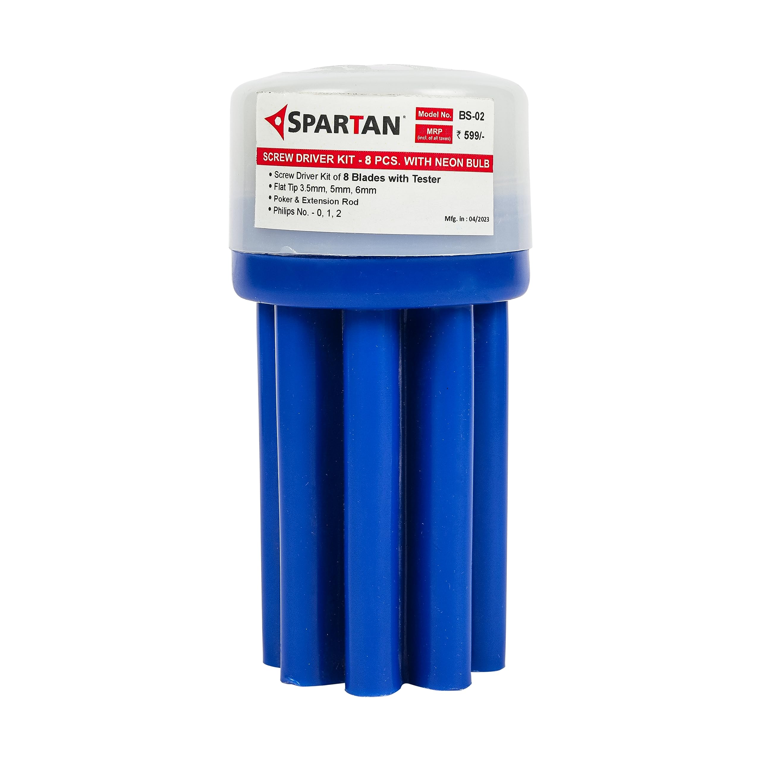 SPARTAN BS-02 8-in-1 Pc Screw Driver Kit With 3 Flat Blades, 3 Phillips Head, 1 Round Poker Bar, Extension Rod – view 2