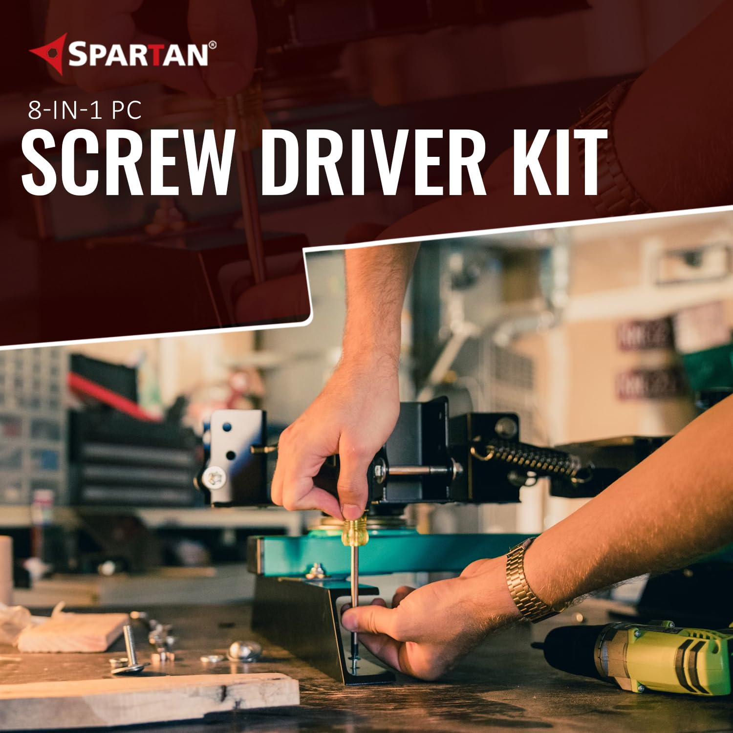 SPARTAN BS-02 8-in-1 Pc Screw Driver Kit With 3 Flat Blades, 3 Phillips Head, 1 Round Poker Bar, Extension Rod – view 5