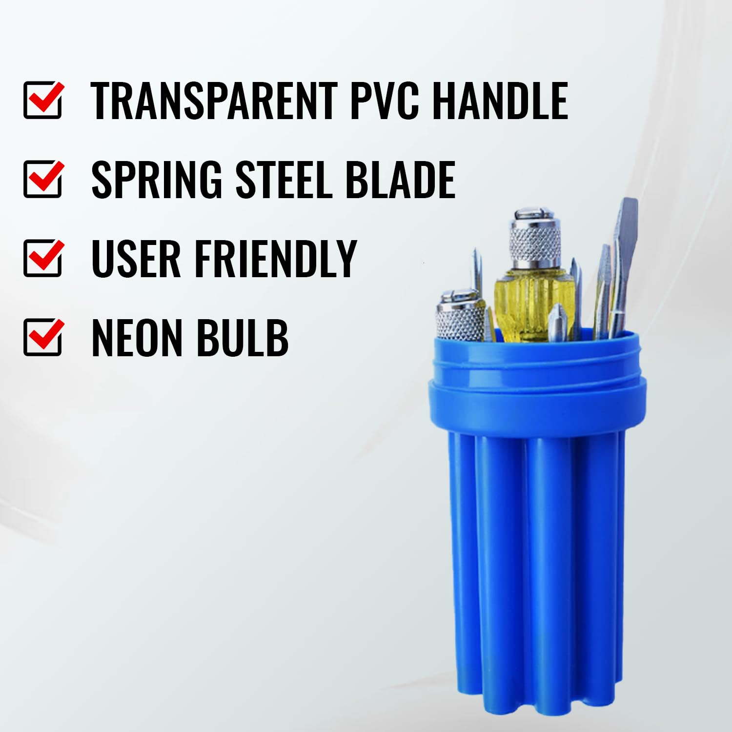 SPARTAN BS-02 8-in-1 Pc Screw Driver Kit With 3 Flat Blades, 3 Phillips Head, 1 Round Poker Bar, Extension Rod – view 8