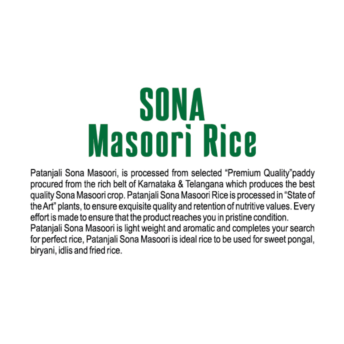 Patanjali Sona Masoori Rice 1 kg – view 3