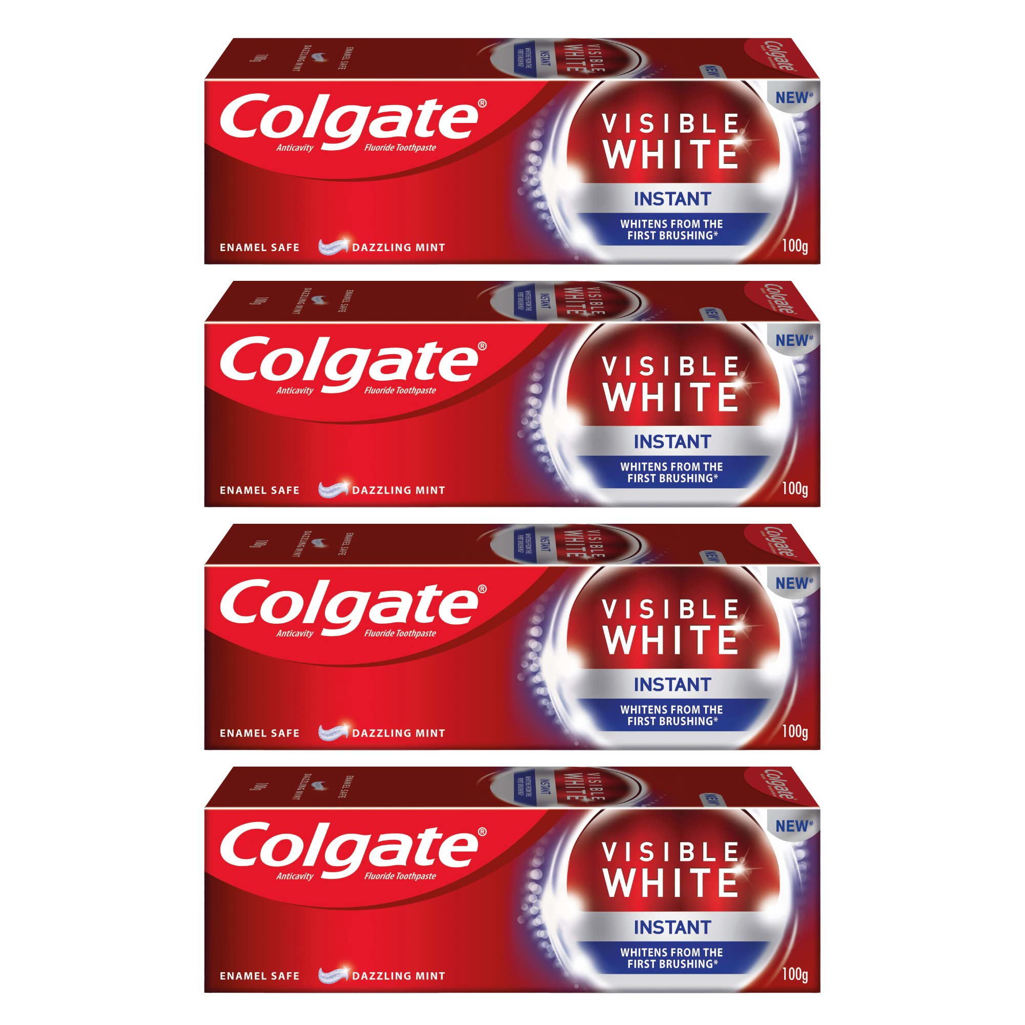 Colgate Visible White instant whitening toothpaste 4 tube pack