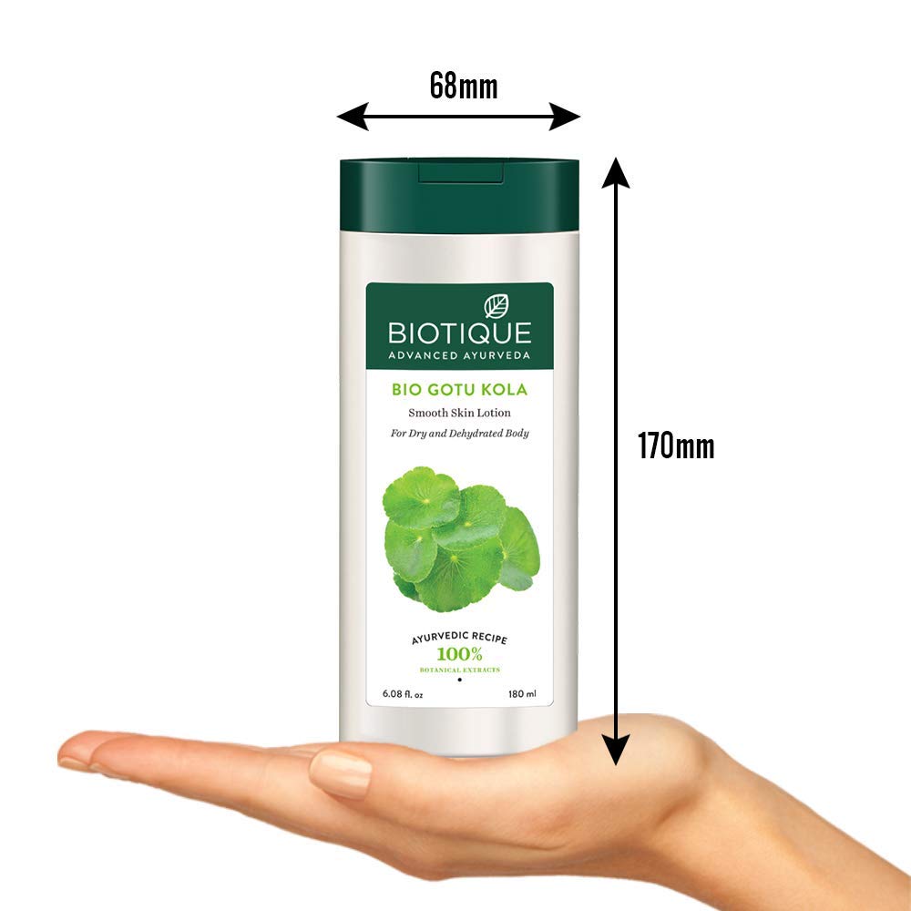 Biotique Bio Gotu Kola Smooth Skin Lotion for Dry and Dehydrated Body, 180 ml – view 3