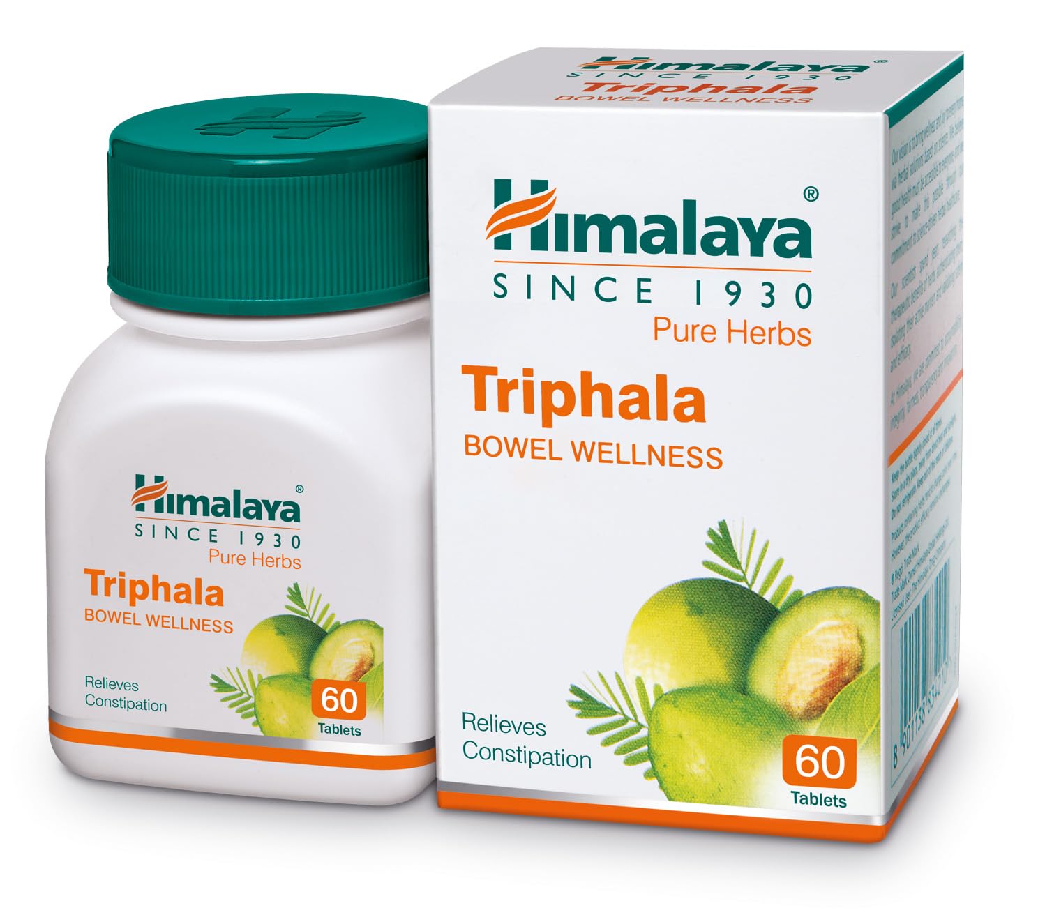 Front view of Himalaya Triphala tablets canister, 60 count