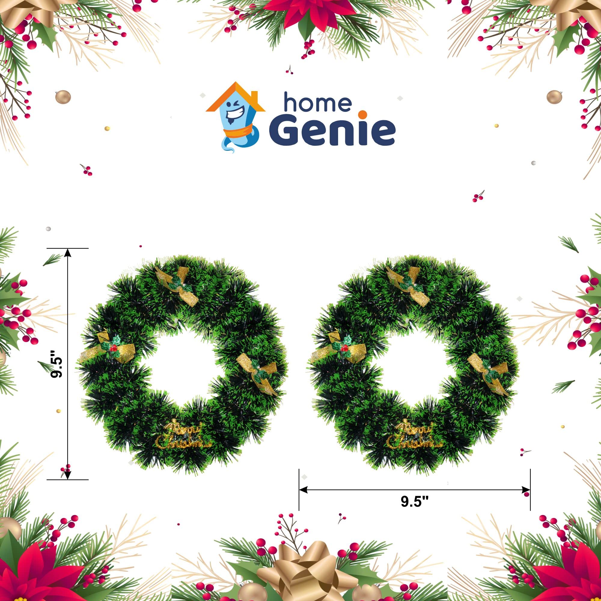 HOME GENIE Christmas Wreath for Door and Decoration – view 3