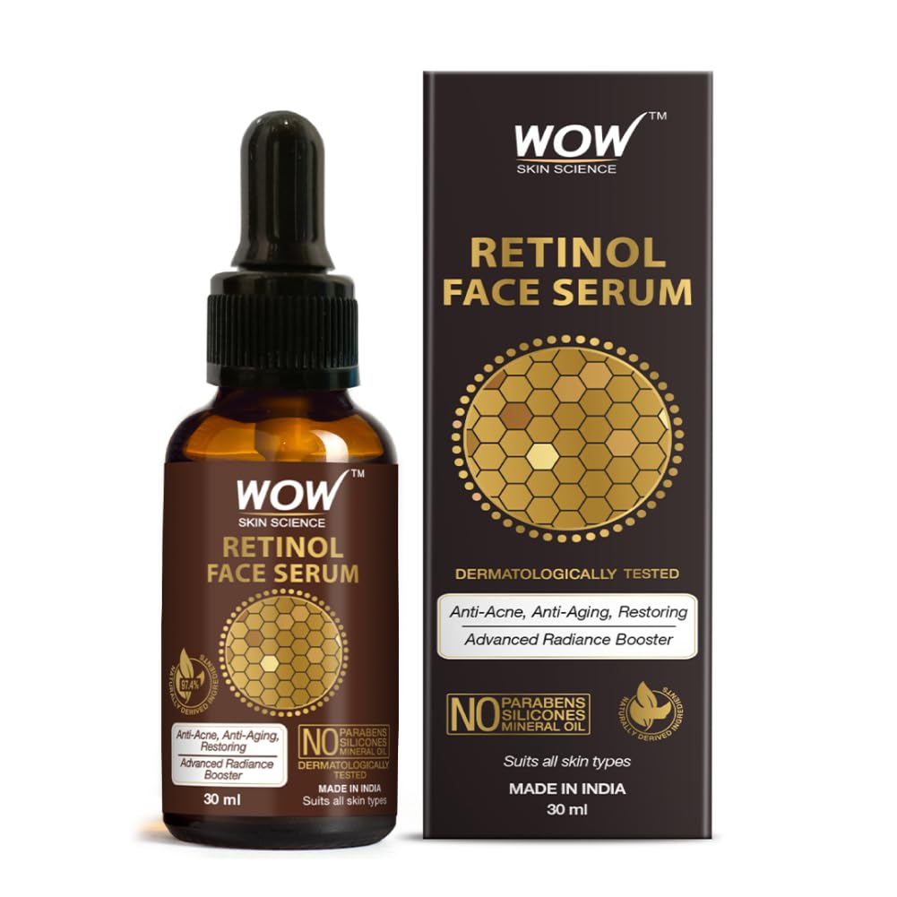 Oil-free WOW Skin Science retinol face serum bottle, 30 ml