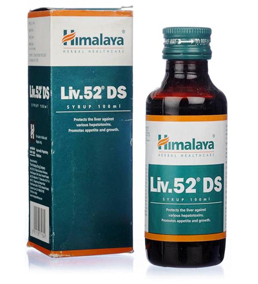 Front view of Himalaya Liv.52 DS syrup bottle 100 ml