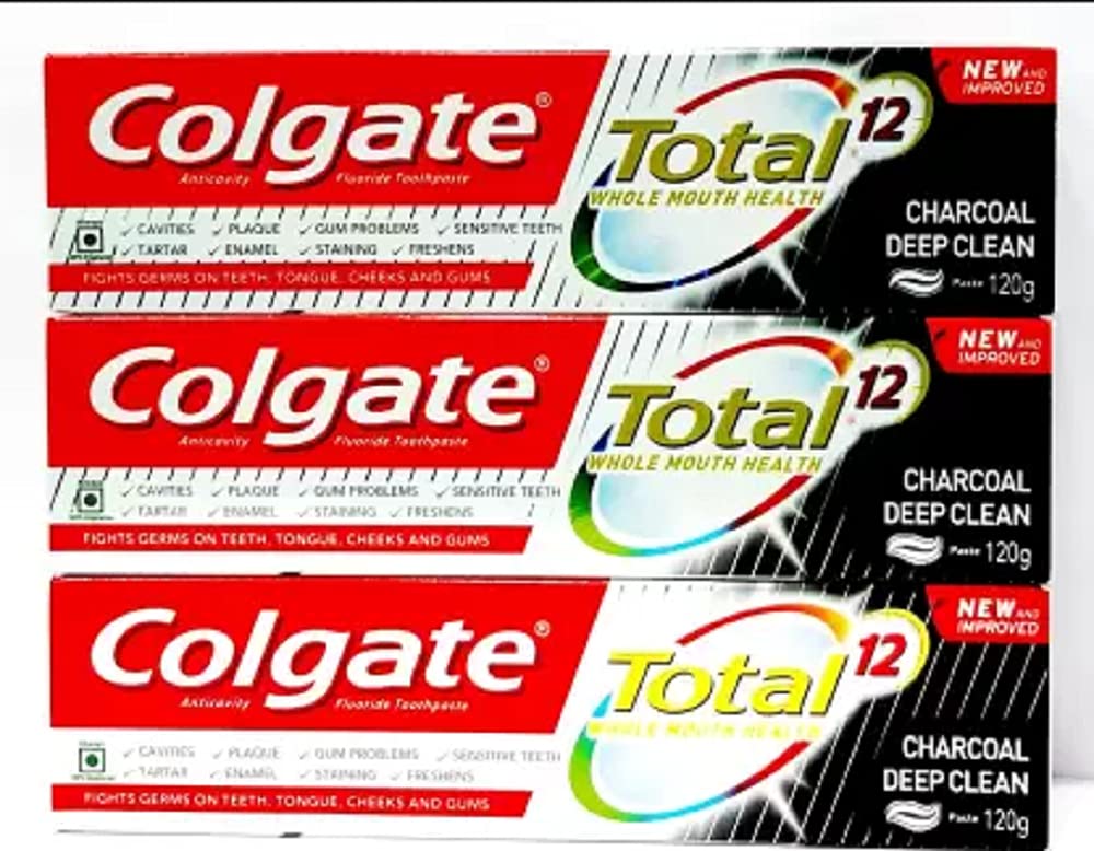 Colgate charcoal anticavity toothpaste 120 g tubes pack of three