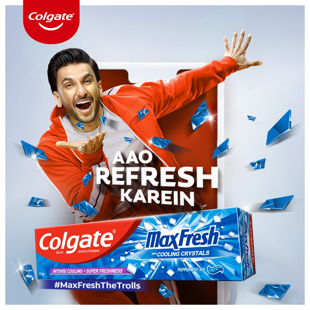Colgate Gentle Enamel Ultra Soft Bristles Manual Toothbrush & Strong Teeth Cavity Protection Toothpaste & MaxFresh Toothpaste, Blue Gel Paste with Menthol for Super Fresh Breath, 300g, 150g X 2 – view 7